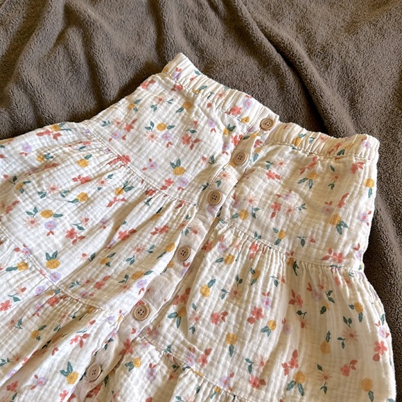 Cat & Jack Cotton Floral Midi Skirt size 7/8 kids fully lined Like New Condition - Picture 3 of 7